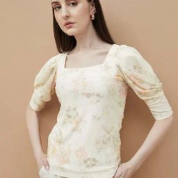 Code By Lifestyle Off White Regular Fit Printed Top-picture-47