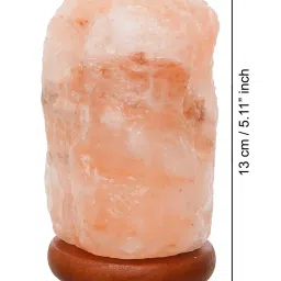 eCraftIndia Decorative Himalayan Rock Salt Lamp with Wooden Base   Table Lamp image 2