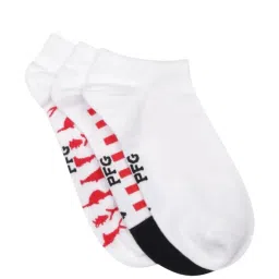 Columbia White Polyester Printed Socks Pack of 3 image 2