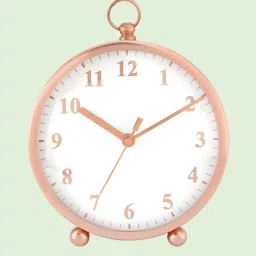 Living Scapes by Pantaloons Rose Gold Metal Table Clock image 2