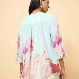 Marigold Lane Aqua Printed Top image 2