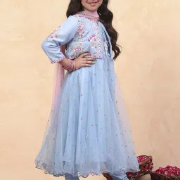 Biba Girls Blue Embroidered Suit Sets image 2