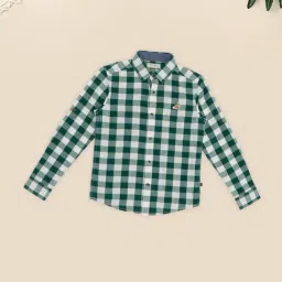 Pantaloons Junior Boys Blue Turquoise Checks Shirt-picture-30