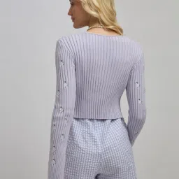 VIRGIO Purple Regular Fit Floral Top image 2