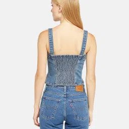 Levi's Women's Solid Square Neck Denim Top image 2