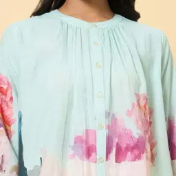 Marigold Lane Aqua Printed Top image 5