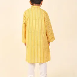 Fabindia Kids Yellow Printed Full Sleeves Kurta image 2