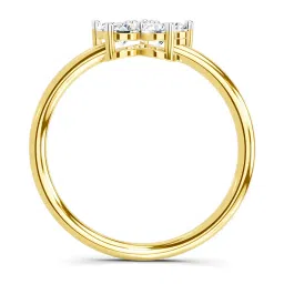 Sparkles 14k (585) Yellow Gold Lab Grown Diamond 0.57 CT Luminous Lily Promise Ring image 2