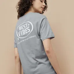 KAPPA Grey Cotton Printed Sports T-Shirt image 2