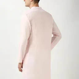 Peter England Pink Cotton Slim Fit Texture Kurta image 2