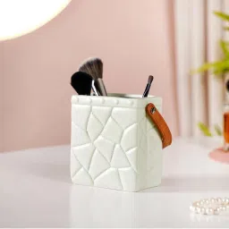 Nestasia Bag Shaped Geometric Pattern Ceramic Mint Green Flower Vase image 2