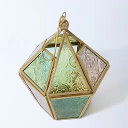 Westside Home Multicolour Hexagonal Glass Lantern image 2