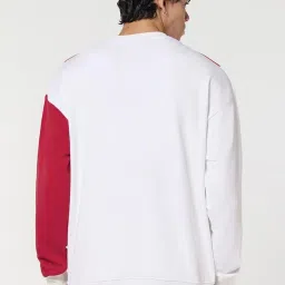 Bewakoof White Relaxed Fit Self Design Sweatshirt image 2