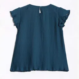 Allen Solly Girls Navy Cotton Striped Top image 2