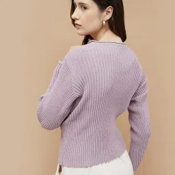 Code by Lifestyle Lilac Striped Top image 2