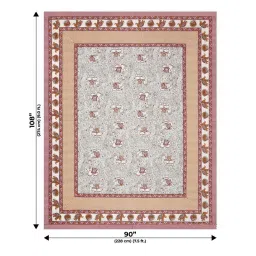 JaipurFabric Maroon Cotton 210 TC Royal Rajasthani Printed Double Bedsheet with 2 Pillow Covers image 2