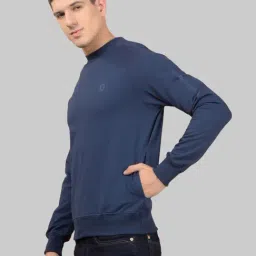 Dollar Navy Regular Fit Solid Sweatshirt image 3