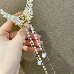 DailyObjects Women Pearls Embellished Claw Clip image 3