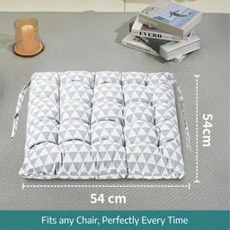 Kuber Industries Grey 3 Pieces Printed Cotton Comfort Chair Pads image 2