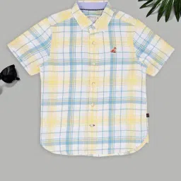 Pantaloons Junior Boys Lemonade Cotton Checks Shirt-picture-24