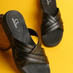 Carlton London Women's Black Cross Strap Sandals-picture-21