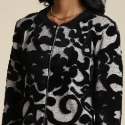 Label Ritu Kumar Black & Grey Jacket image 4