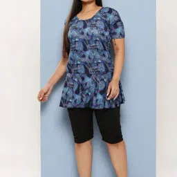 Aarika Black & Blue Floral Print Swim Suit-picture-20