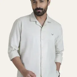 Perch Beige Cotton Linen Relaxed Fit Shirt-picture-23