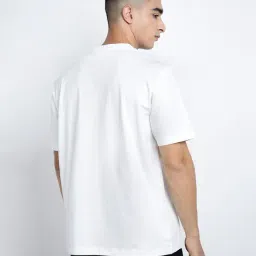 SHOWOFFFF White Cotton Printed Relaxed Fit T-Shirt image 4