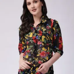 Scorpius Black Floral Casual Shirt-picture-6