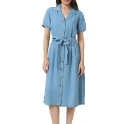 Van Heusen Blue Cotton Regular Fit Dress-image-59