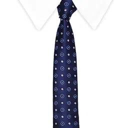 Tossido Navy Blue Woven Design Broad Tie image 4