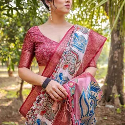 MAHARANI COUTURE Ethnic Motifs Jamdani Saree image 2