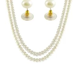 Sri Jagdamba Pearls Golden & Silver Alloy Necklace Set-picture-14