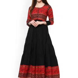 Ives Women Red & Black Anarkali Kurta-picture-31