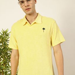 Thomas Scott Men Solid Polo Collar Cotton Relaxed Fit T-Shirt-picture-37