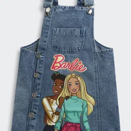 Tiny Girl Girls Graphic Printed Cotton Denim Dungarees-image-18