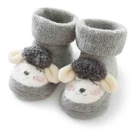 Kidofash Cotton Animal Embroidery Socks-Grey-image-31