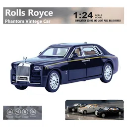 ADKD 1:24 Scale Die Cast Rolls Royce Phantom Car Model Metal Car with Openable Doors & Pull Back with Sound and Light - (Colour May Vary/ Random Color)-image-78
