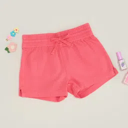 Pantaloons Junior Cotton Woven Solid Shorts - Pink-image-46