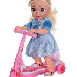NEGOCIO Cute Electric Baby Scooter Doll Toy Lights Princess With Music for Toddler- PACK OF 1- COLOR MAY VARY - Height 30 cm-picture-11