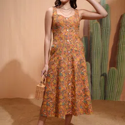 Tokyo Talkies Floral Print A-Line Midi Dress-picture-21
