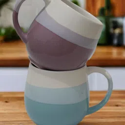 U & U Unique Utilities Blue Colourblocked Ceramic Refrigerator Safe 2 Pieces Mugs- 450 ml-picture-14