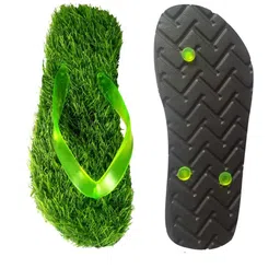 ADJ Men Green Rubber Flip Flops image 3