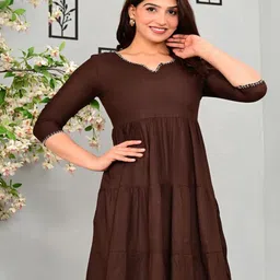 Fashion House Enterprises Women Gathered or Pleated Tiered Fit and Flare Dress-image-7