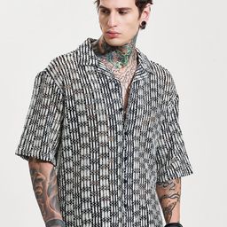 Snitch Men Semi Sheer Striped Casual Shirt-picture-27