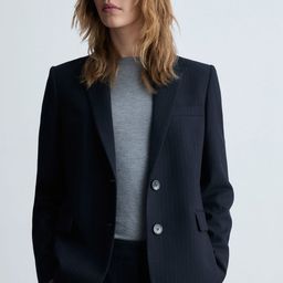MANGO Pinstripes Single-Breasted Smart Casual Blazer-picture-14