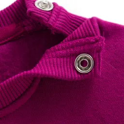 Babyhug Fleece Knit Full Sleeves Sweatshirt With Smile Print - Purple image 5