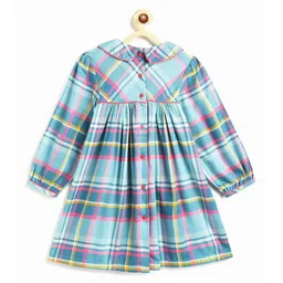 Campana Checked Peter Pan Collar Puff Sleeve Empire Dress image 2