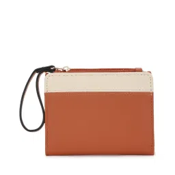 fastrack accessories Fastrack Tan Colour-Blocked Wallet with Wristlet image 2